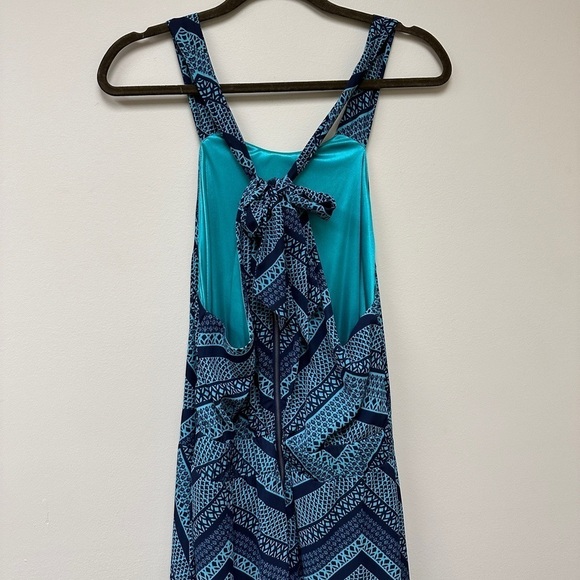 Blue Maxi Dress Euro Summer Vacation Size Medium Boho - Picture 6 of 13